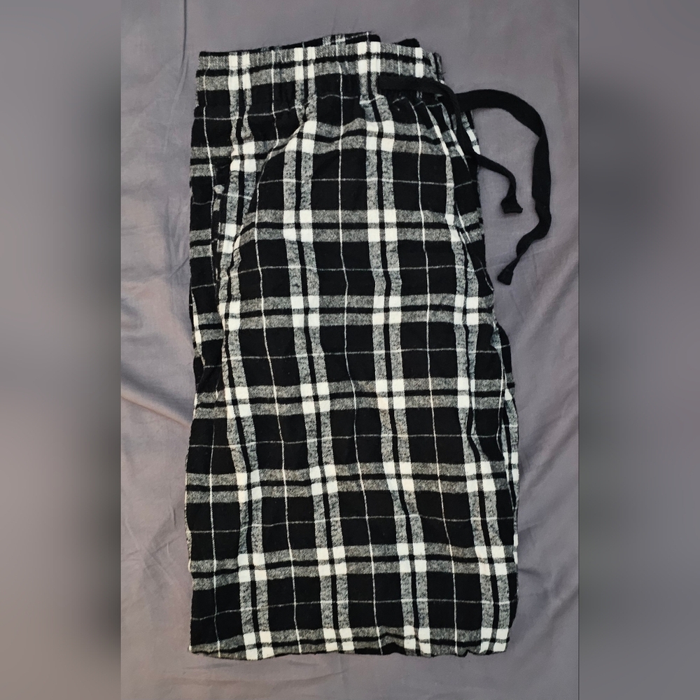 Black and White Plaid Pants Pajamas